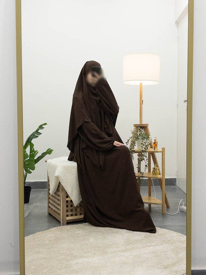 Beige - Khimar Abaya set