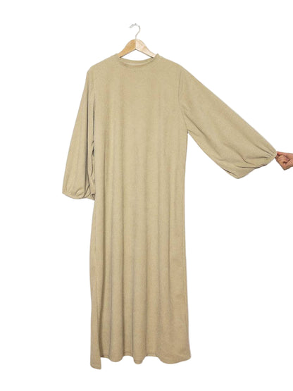 Beige Winter Ballon Dress