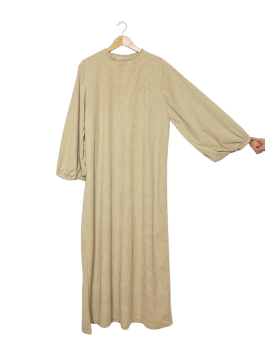 Beige Winter Ballon Dress