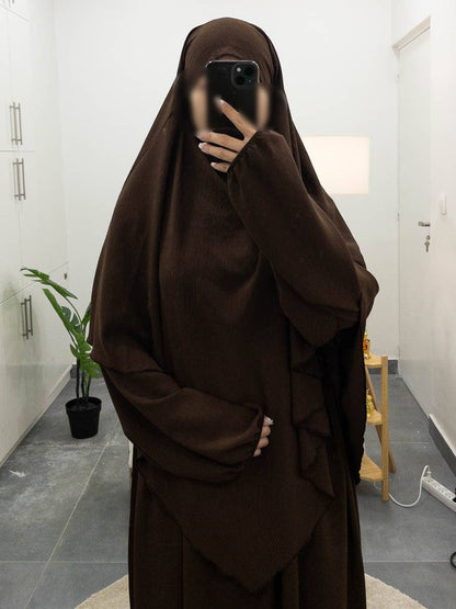 Khaki - Khimar Abaya Set