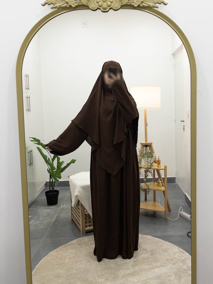 Khaki - Khimar Abaya Set